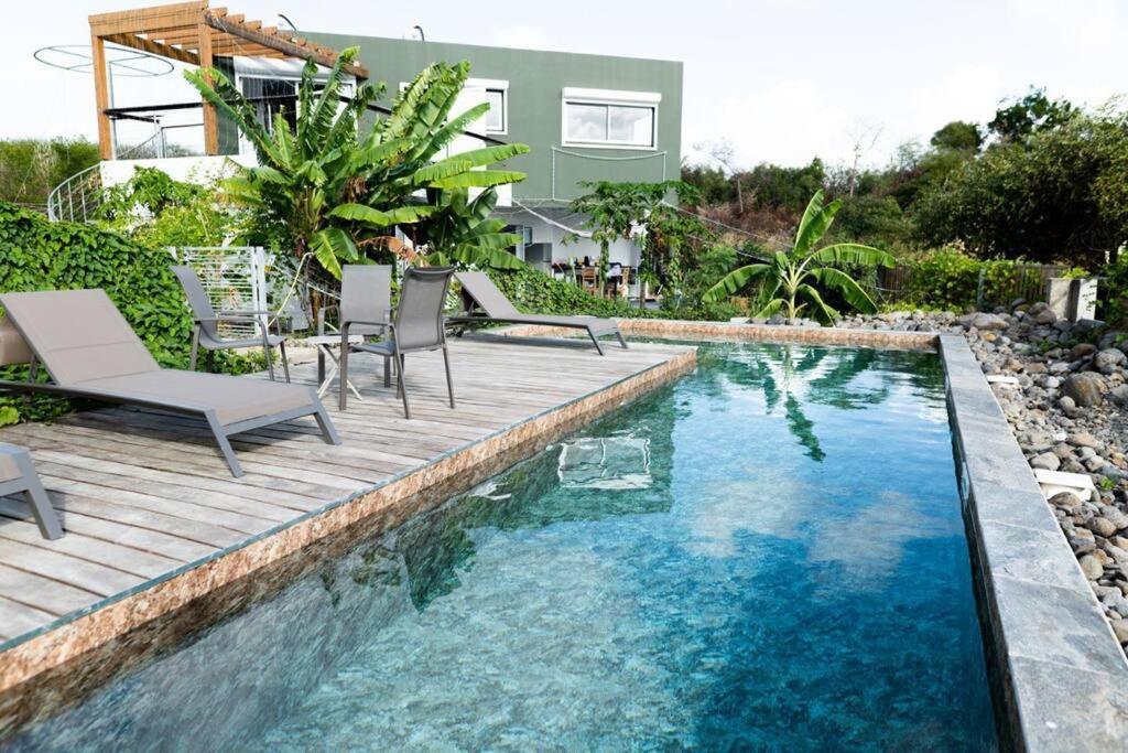 T3 Lumineux Avec Vue Exceptionnelle Et Piscine Oasis De Nature Et Serenite Petit-Canal 外观 照片